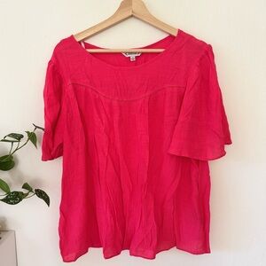 💖 Nanette Lepore Hot Pink Peasant Blouse 🌸